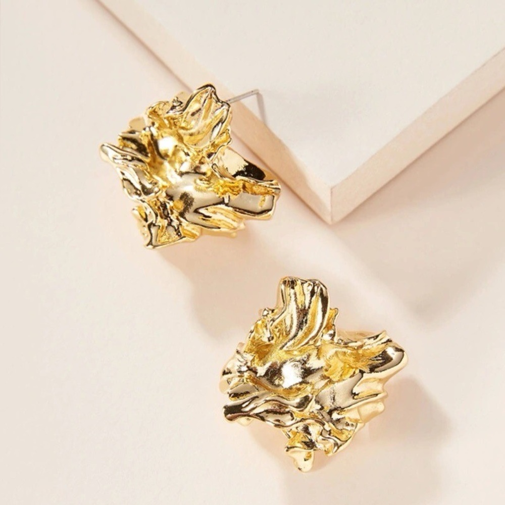 Amber Sceats Reese Stud Earrings | New w/ Dust Bag | 24k Gold Designer Earrings
